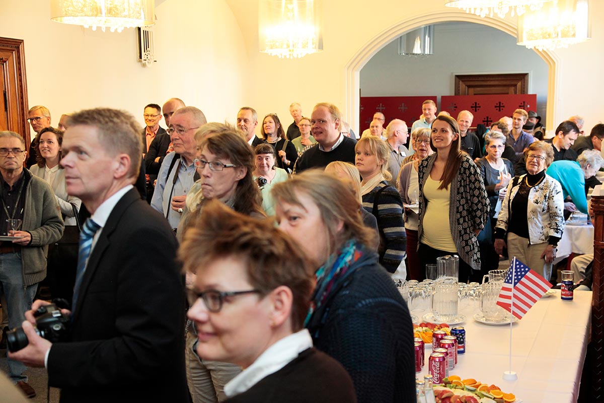 Stemningsbillede fra receptionen. Foto: Mads Neuhard, Københavns Stadsarkiv
