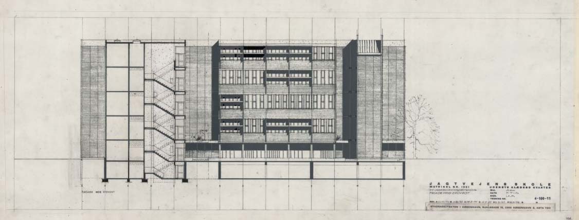Ombygningen af Jagt-vejens Skole i 1970erne repræsenterer et eksempel på en markant og vellykket ombygning med tydelig inspiration fra Le Corbusier.