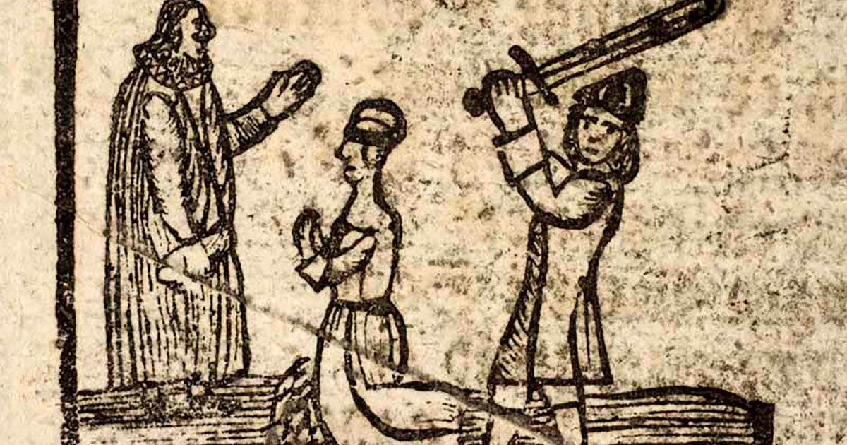 Henrettelse ved sværdet. Inger blev – til trods for at hun allerede var død – henrettet af bødlen den 19. marts 1706.