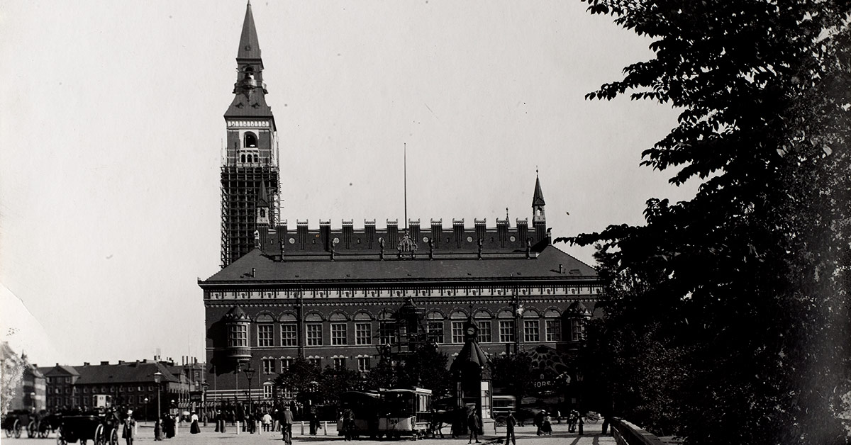 Købehavns nyeste rådhus, som det tog sig ud i august 1899. Foto: Fotograf ukendt, Københavns Stadsarkiv