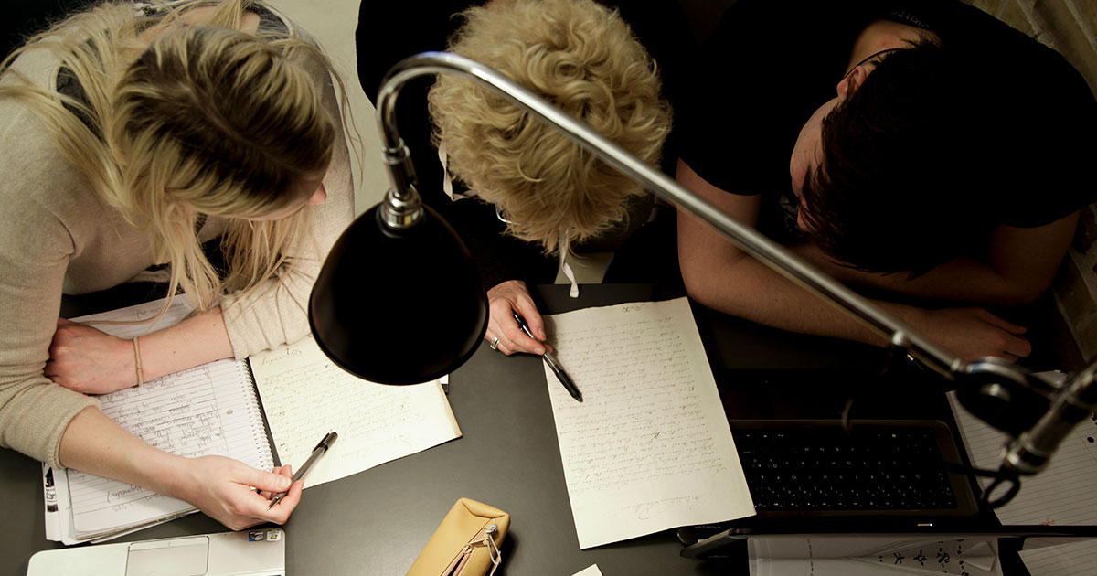 Undervisningssituation på arkivet