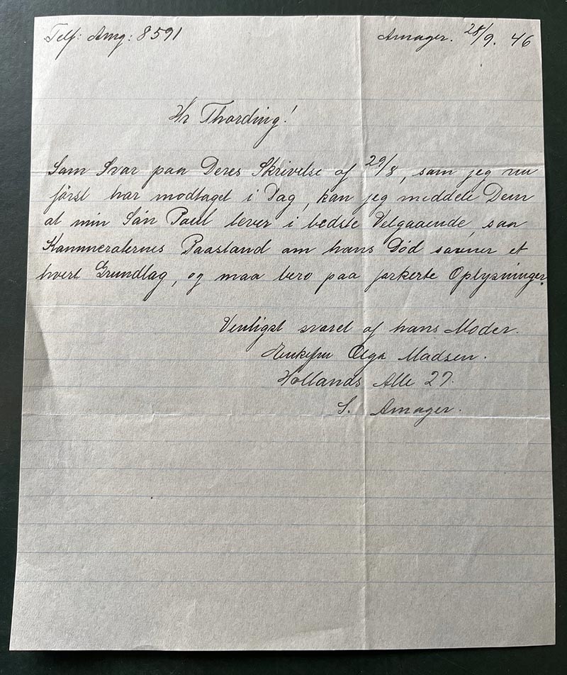 Håndskrevet brev