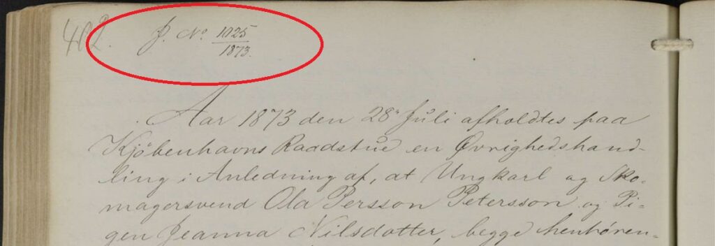 Løbenummer på borgeligvielse