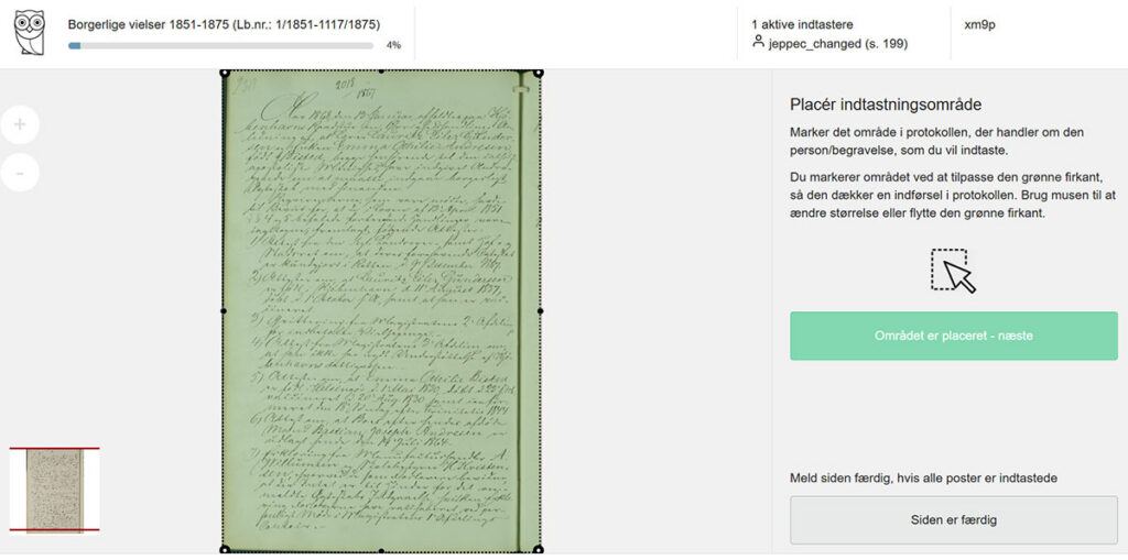 Skærmbillede fra Kildetasteren