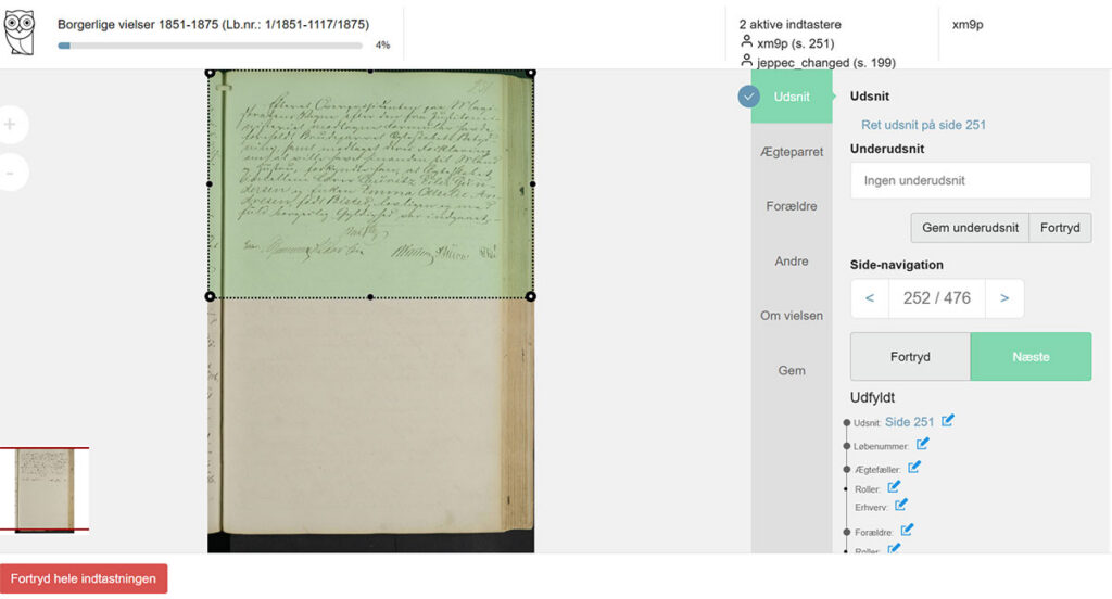 Skærmbillede fra Kildetasteren