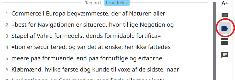 Skærmbillede fra Transkribus