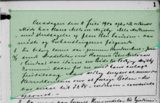 Skærmbillede fra Transkribus